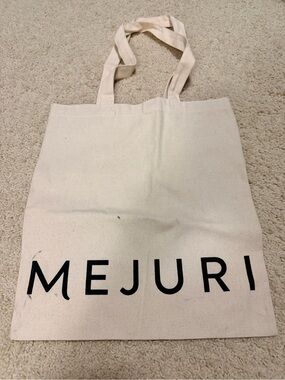 Mejuri Natural Canvas Tote with Black Logo
